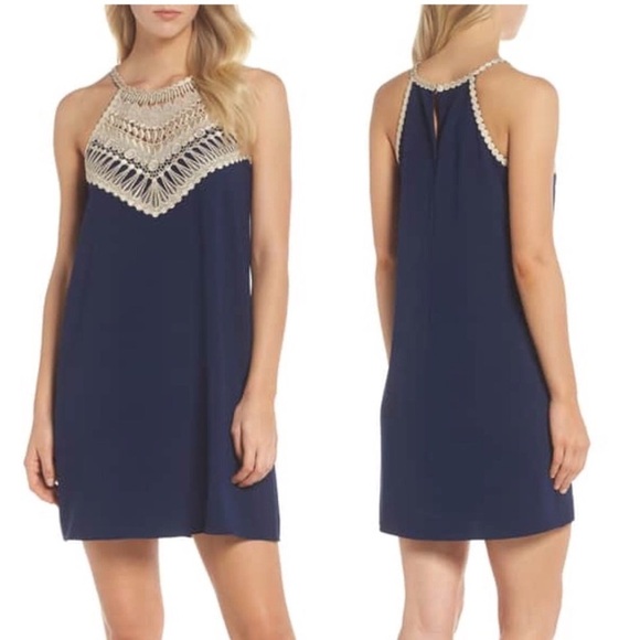 Lilly Pulitzer Dresses & Skirts - Lilly Pulitzer Pearl Soft Shift Dress in True Navy Blue Sz 8